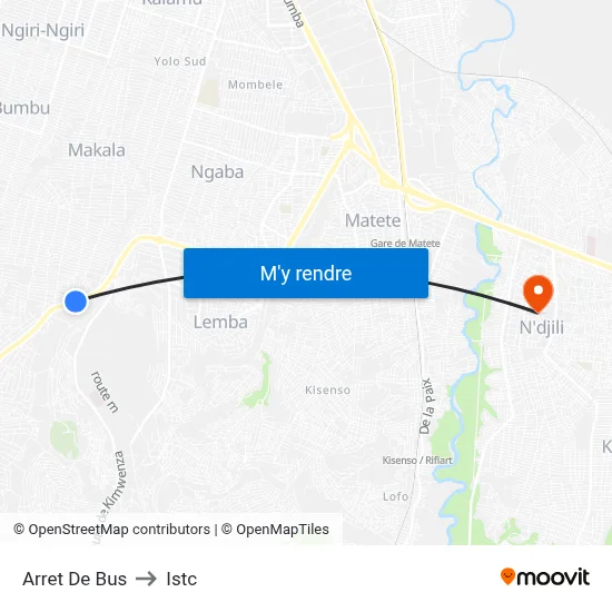Arret De Bus to Istc map