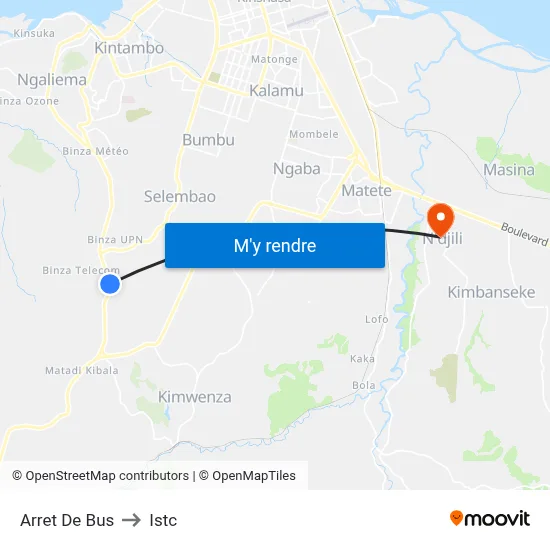 Arret De Bus to Istc map