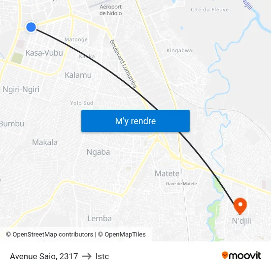 Avenue Saio, 2317 to Istc map