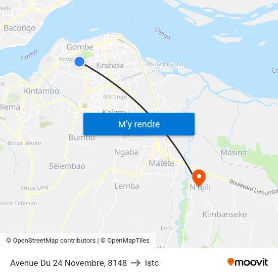 Avenue Du 24 Novembre, 8148 to Istc map
