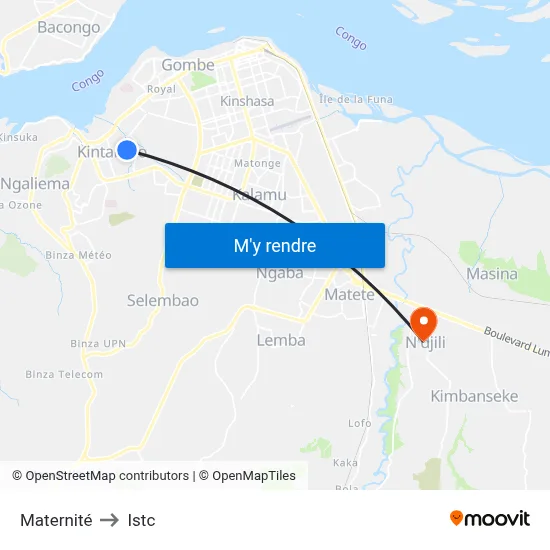 Maternité to Istc map