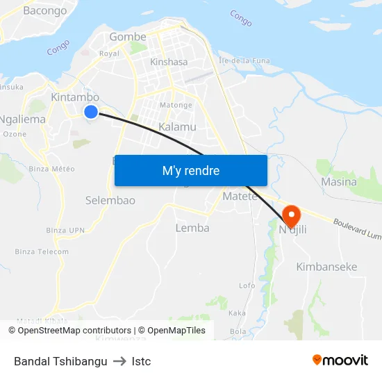 Bandal Tshibangu to Istc map