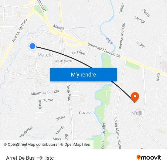 Arret De Bus to Istc map