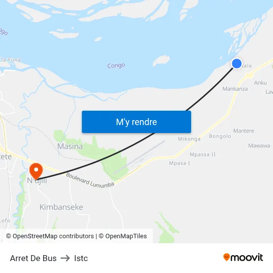 Arret De Bus to Istc map