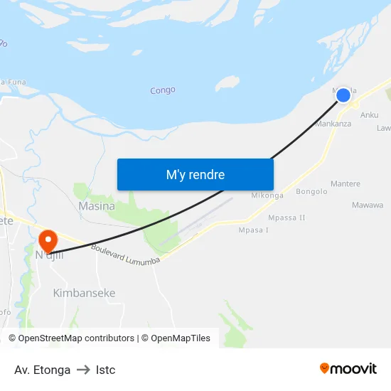 Av. Etonga to Istc map