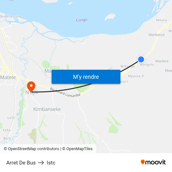 Arret De Bus to Istc map