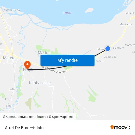 Arret De Bus to Istc map