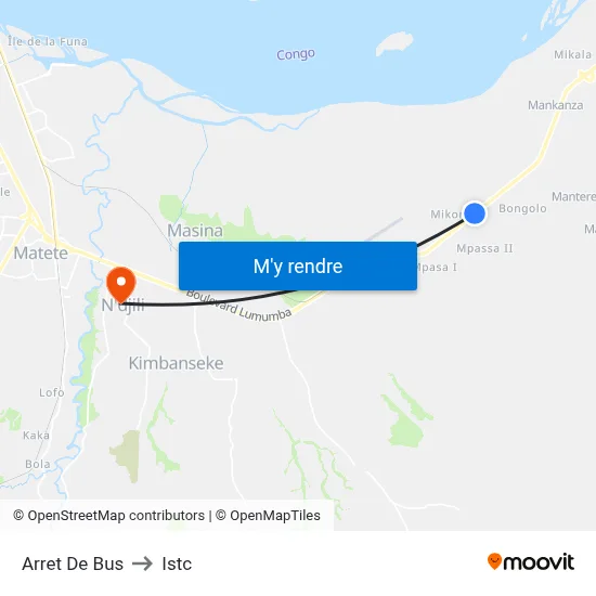 Arret De Bus to Istc map