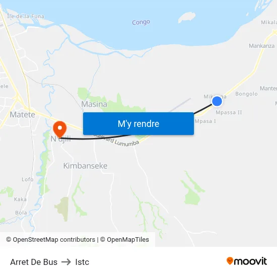 Arret De Bus to Istc map