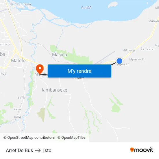 Arret De Bus to Istc map