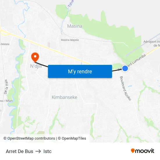 Arret De Bus to Istc map