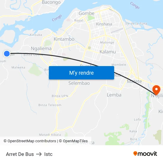 Arret De Bus to Istc map
