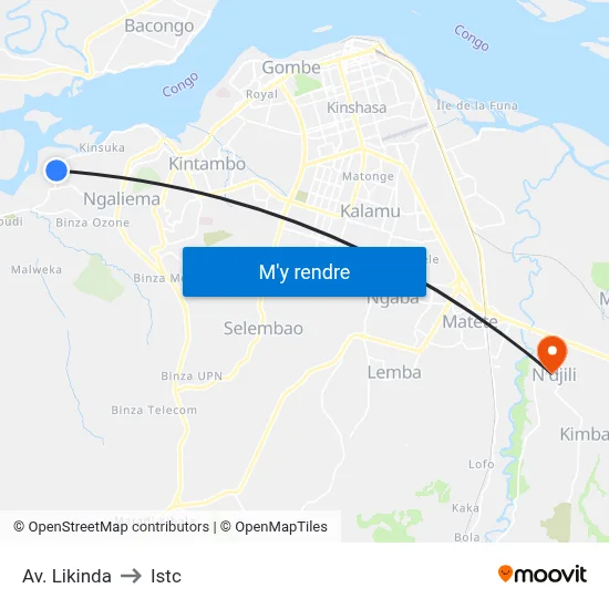 Av. Likinda to Istc map