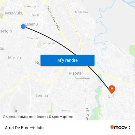 Arret De Bus to Istc map