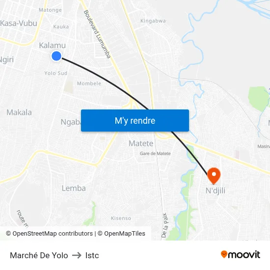 Marché De Yolo to Istc map