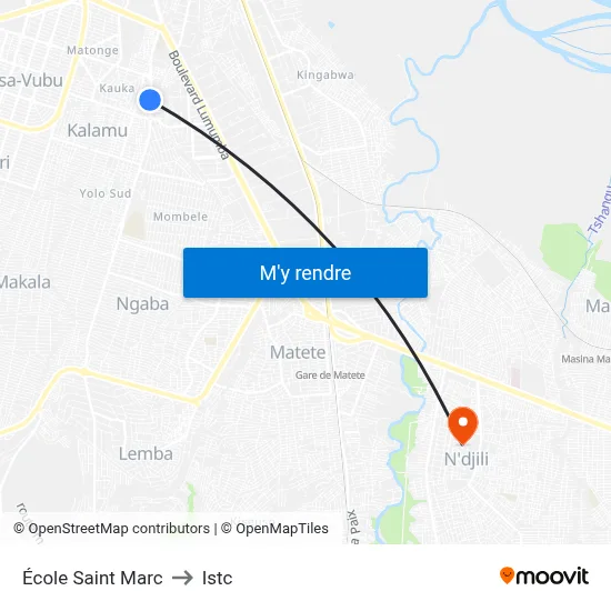École Saint Marc to Istc map