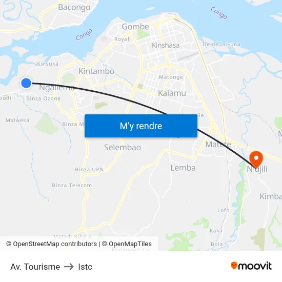 Av. Tourisme to Istc map