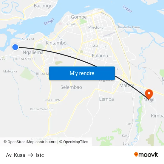 Av. Kusa to Istc map