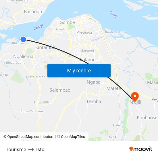 Tourisme to Istc map