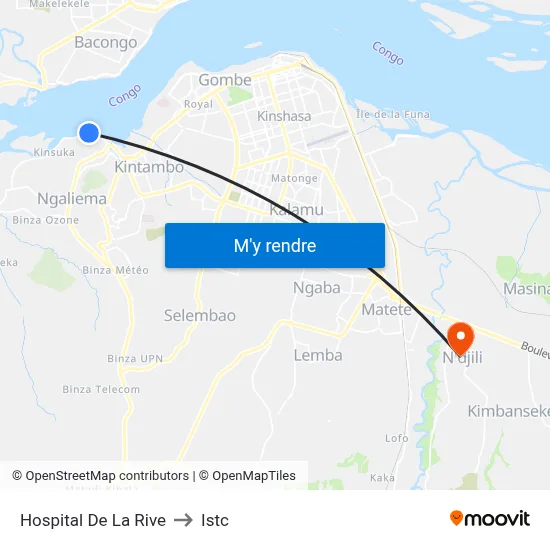 Hospital De La Rive to Istc map