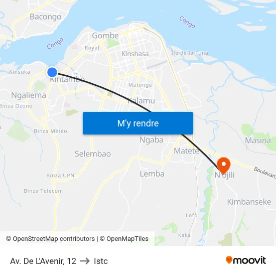 Av. De L'Avenir, 12 to Istc map