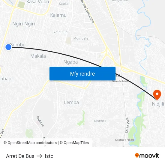 Arret De Bus to Istc map