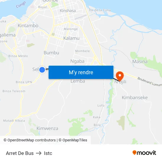 Arret De Bus to Istc map