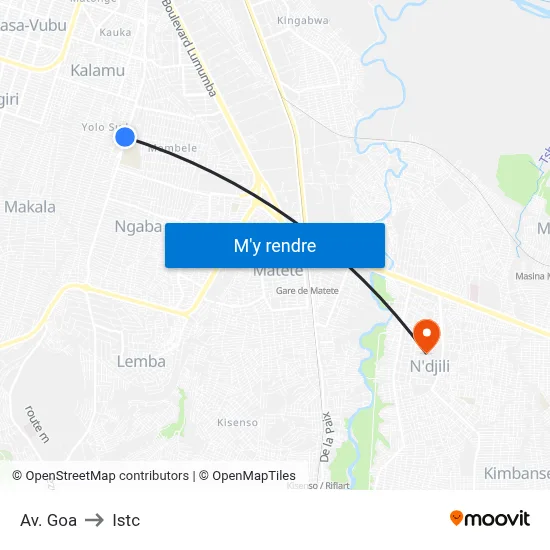 Av. Goa to Istc map