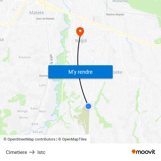 Cimetiere to Istc map