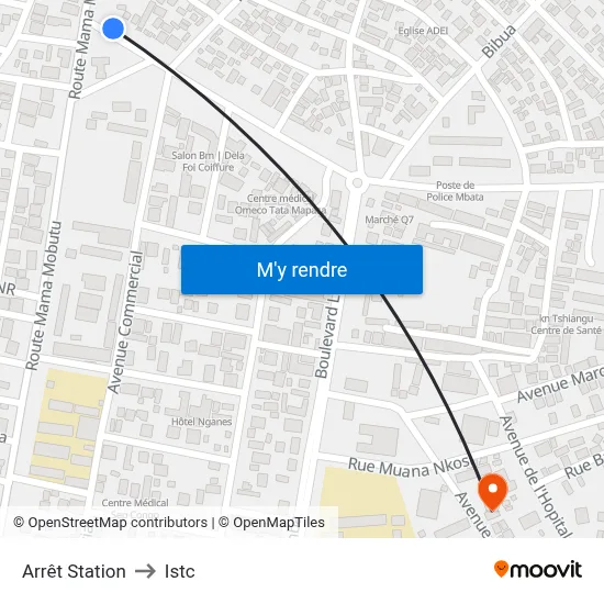 Arrêt Station to Istc map