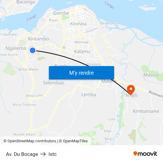 Av. Du Bocage to Istc map