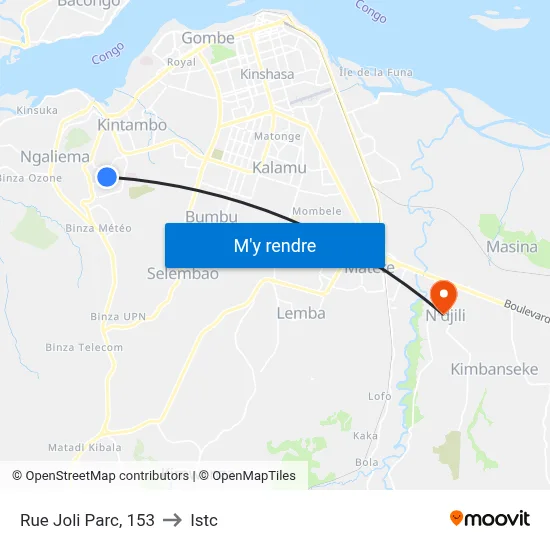 Rue Joli Parc, 153 to Istc map
