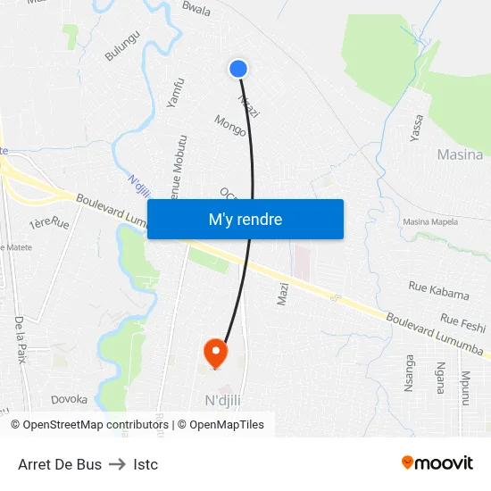 Arret De Bus to Istc map