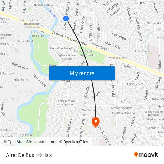 Arret De Bus to Istc map