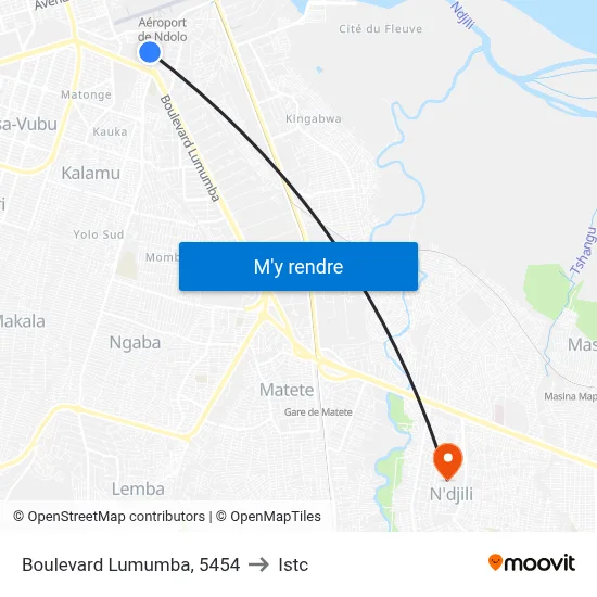 Boulevard Lumumba, 5454 to Istc map