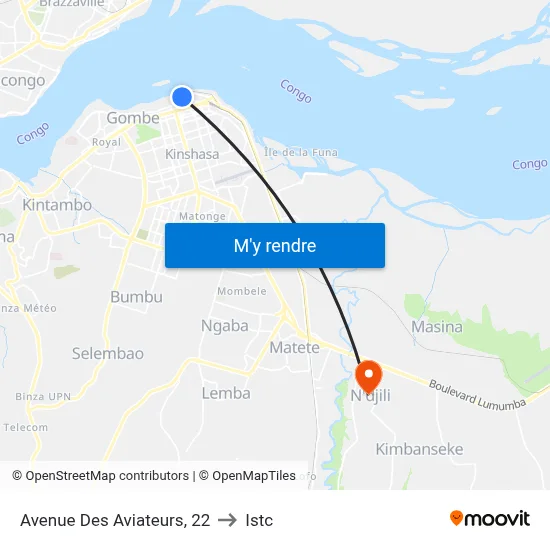 Avenue Des Aviateurs, 22 to Istc map