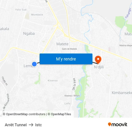 Arrêt Tunnel to Istc map