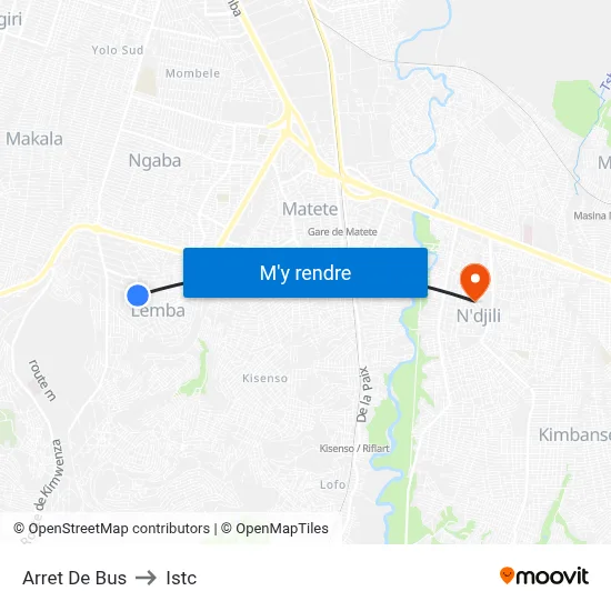 Arret De Bus to Istc map