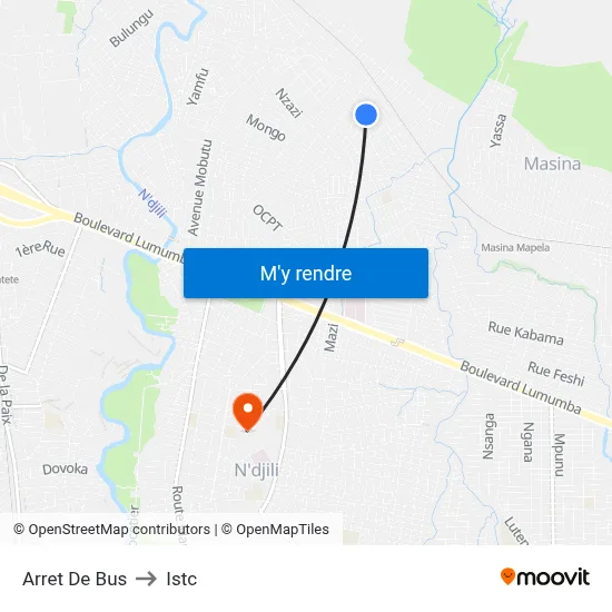 Arret De Bus to Istc map