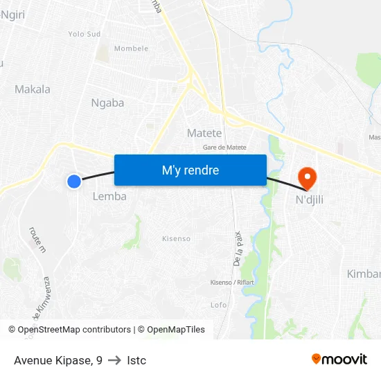 Avenue Kipase, 9 to Istc map