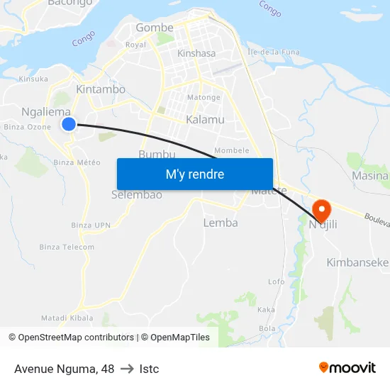 Avenue Nguma, 48 to Istc map