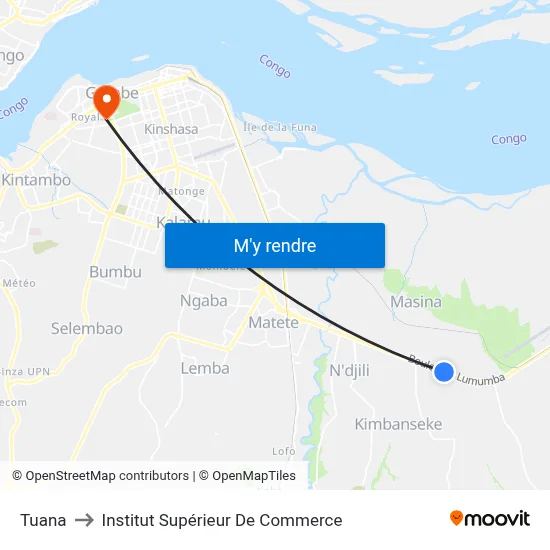 Tuana to Institut Supérieur De Commerce map