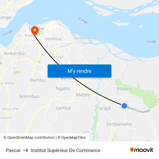 Pascal to Institut Supérieur De Commerce map
