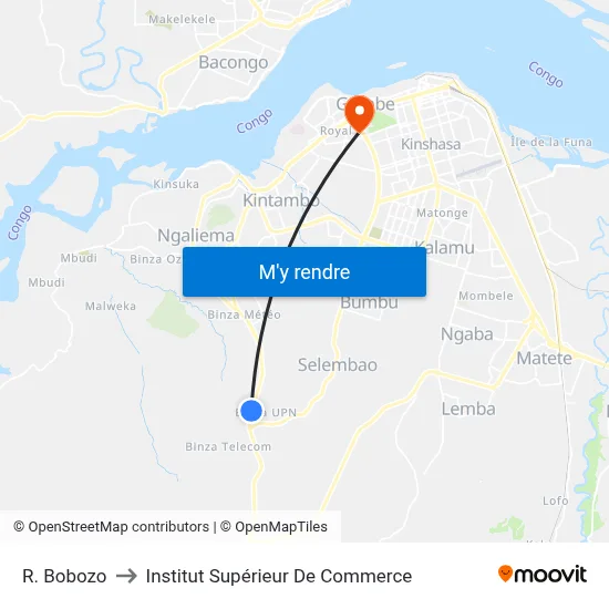 R. Bobozo to Institut Supérieur De Commerce map