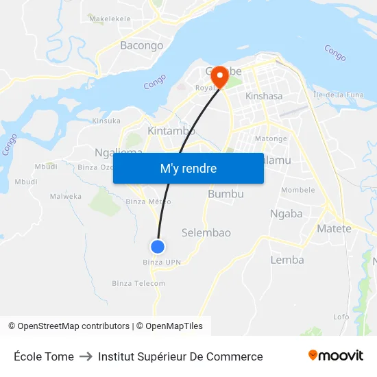 École Tome to Institut Supérieur De Commerce map