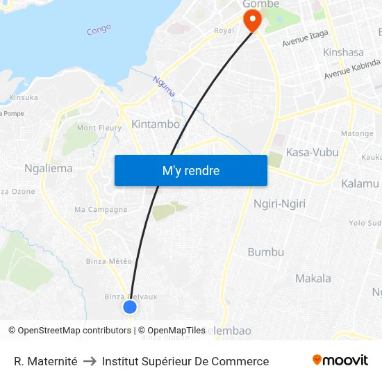 R. Maternité to Institut Supérieur De Commerce map