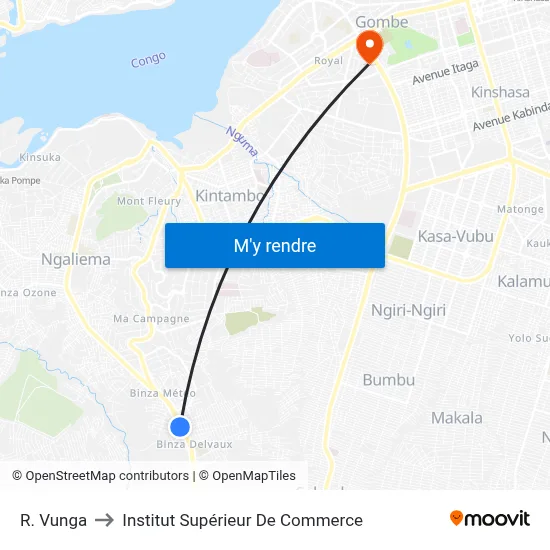 R. Vunga to Institut Supérieur De Commerce map