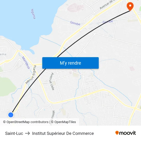 Saint-Luc to Institut Supérieur De Commerce map