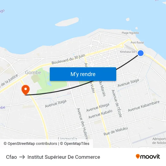 Cfao to Institut Supérieur De Commerce map
