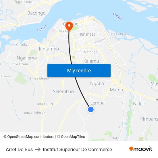 Arret De Bus to Institut Supérieur De Commerce map